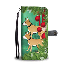Load image into Gallery viewer, Brown Eskimo Dog Art Christmas Print Wallet Case-Free Shipping