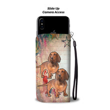Load image into Gallery viewer, Cute Dachshund Dog Christmas Print Wallet Case-Free Shipping
