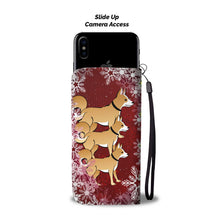 Load image into Gallery viewer, Brown Eskimo Dog On Red Christmas Print Wallet Case-Free Shipping