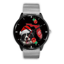 Load image into Gallery viewer, Cute Border Collie On Christmas Florida Wrist Watch-Free Shipping