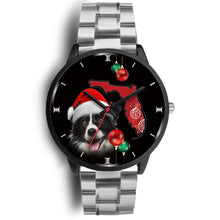 Load image into Gallery viewer, Cute Border Collie On Christmas Florida Wrist Watch-Free Shipping