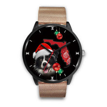 Load image into Gallery viewer, Cute Border Collie On Christmas Florida Wrist Watch-Free Shipping