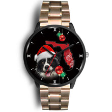 Load image into Gallery viewer, Cute Border Collie On Christmas Florida Wrist Watch-Free Shipping