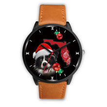 Load image into Gallery viewer, Cute Border Collie On Christmas Florida Wrist Watch-Free Shipping