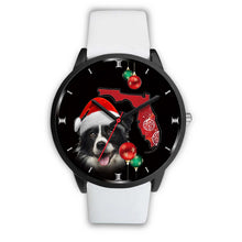 Load image into Gallery viewer, Cute Border Collie On Christmas Florida Wrist Watch-Free Shipping