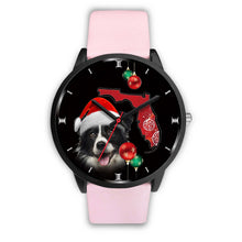 Load image into Gallery viewer, Cute Border Collie On Christmas Florida Wrist Watch-Free Shipping