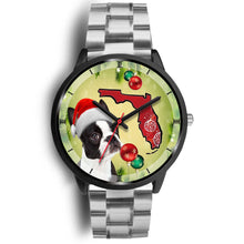 Load image into Gallery viewer, Boston Terrier On Christmas Florida Wrist Watch-Free Shipping