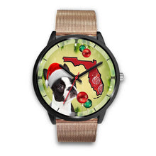 Load image into Gallery viewer, Boston Terrier On Christmas Florida Wrist Watch-Free Shipping