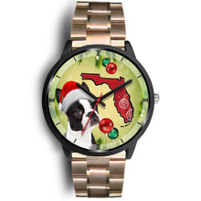 Load image into Gallery viewer, Boston Terrier On Christmas Florida Wrist Watch-Free Shipping