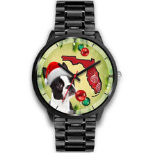 Load image into Gallery viewer, Boston Terrier On Christmas Florida Wrist Watch-Free Shipping