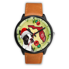 Load image into Gallery viewer, Boston Terrier On Christmas Florida Wrist Watch-Free Shipping