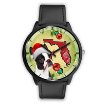 Load image into Gallery viewer, Boston Terrier On Christmas Florida Wrist Watch-Free Shipping
