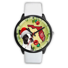 Load image into Gallery viewer, Boston Terrier On Christmas Florida Wrist Watch-Free Shipping