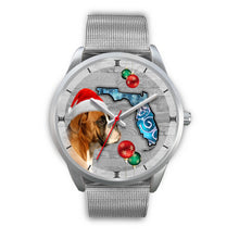 Load image into Gallery viewer, Boxer Dog On Christmas Florida Wrist Watch-Free Shipping
