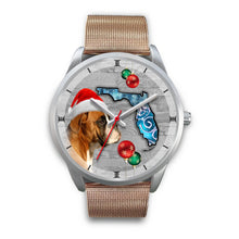 Load image into Gallery viewer, Boxer Dog On Christmas Florida Wrist Watch-Free Shipping