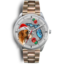 Load image into Gallery viewer, Boxer Dog On Christmas Florida Wrist Watch-Free Shipping