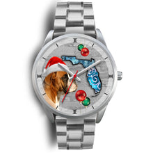 Load image into Gallery viewer, Boxer Dog On Christmas Florida Wrist Watch-Free Shipping