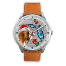 Load image into Gallery viewer, Boxer Dog On Christmas Florida Wrist Watch-Free Shipping