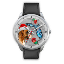 Load image into Gallery viewer, Boxer Dog On Christmas Florida Wrist Watch-Free Shipping