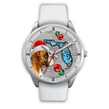 Load image into Gallery viewer, Boxer Dog On Christmas Florida Wrist Watch-Free Shipping