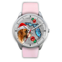 Load image into Gallery viewer, Boxer Dog On Christmas Florida Wrist Watch-Free Shipping