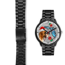 Load image into Gallery viewer, Boxer Dog On Christmas Florida Black Wrist Watch-Free Shipping