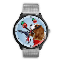 Load image into Gallery viewer, Cavalier King Charles Spaniel On Christmas Print Wrist Watch-Free Shipping-FL State