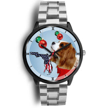 Load image into Gallery viewer, Cavalier King Charles Spaniel On Christmas Print Wrist Watch-Free Shipping-FL State