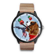 Load image into Gallery viewer, Cavalier King Charles Spaniel On Christmas Print Wrist Watch-Free Shipping-FL State