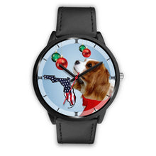 Load image into Gallery viewer, Cavalier King Charles Spaniel On Christmas Print Wrist Watch-Free Shipping-FL State