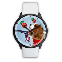 Load image into Gallery viewer, Cavalier King Charles Spaniel On Christmas Print Wrist Watch-Free Shipping-FL State