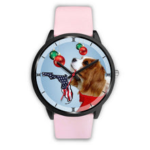 Load image into Gallery viewer, Cavalier King Charles Spaniel On Christmas Print Wrist Watch-Free Shipping-FL State