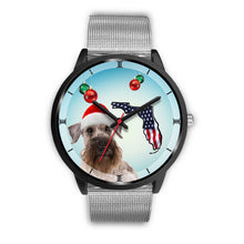 Load image into Gallery viewer, Cesky Terrier On Christmas Florida Black Wrist Watch-Free Shipping