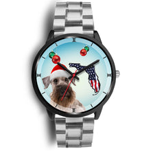 Load image into Gallery viewer, Cesky Terrier On Christmas Florida Black Wrist Watch-Free Shipping