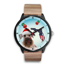 Load image into Gallery viewer, Cesky Terrier On Christmas Florida Black Wrist Watch-Free Shipping