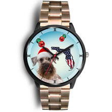 Load image into Gallery viewer, Cesky Terrier On Christmas Florida Black Wrist Watch-Free Shipping