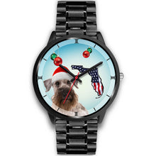 Load image into Gallery viewer, Cesky Terrier On Christmas Florida Black Wrist Watch-Free Shipping