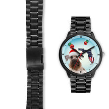 Load image into Gallery viewer, Cesky Terrier On Christmas Florida Black Wrist Watch-Free Shipping