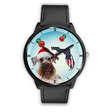 Load image into Gallery viewer, Cesky Terrier On Christmas Florida Black Wrist Watch-Free Shipping