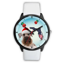Load image into Gallery viewer, Cesky Terrier On Christmas Florida Black Wrist Watch-Free Shipping