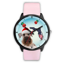 Load image into Gallery viewer, Cesky Terrier On Christmas Florida Black Wrist Watch-Free Shipping