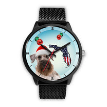 Load image into Gallery viewer, Cesky Terrier On Christmas Florida Black Wrist Watch-Free Shipping