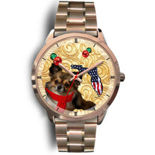 Load image into Gallery viewer, Chihuahua Dog On Christmas Florida Golden Wrist Watch-Free Shipping