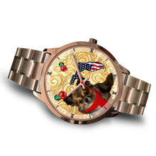 Load image into Gallery viewer, Chihuahua Dog On Christmas Florida Golden Wrist Watch-Free Shipping
