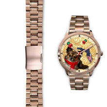 Load image into Gallery viewer, Chihuahua Dog On Christmas Florida Golden Wrist Watch-Free Shipping