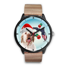 Load image into Gallery viewer, Clumber Spaniel On Christmas Florida Wrist Watch-Free Shipping
