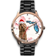 Load image into Gallery viewer, Cocker Spaniel On Christmas Florida Golden Wrist Watch-Free Shipping
