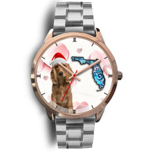 Load image into Gallery viewer, Cocker Spaniel On Christmas Florida Golden Wrist Watch-Free Shipping