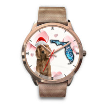 Load image into Gallery viewer, Cocker Spaniel On Christmas Florida Golden Wrist Watch-Free Shipping