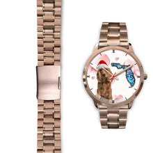 Load image into Gallery viewer, Cocker Spaniel On Christmas Florida Golden Wrist Watch-Free Shipping